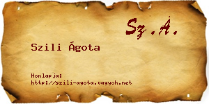 Szili Ágota névjegykártya